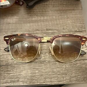 Ray-Ban Brown and Gold Sunglasses